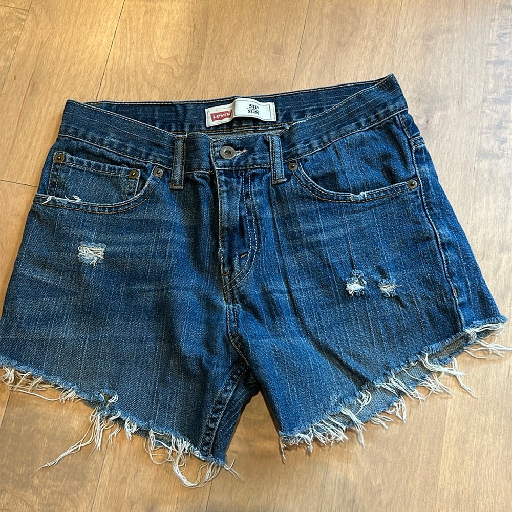 Levi’s 511 slim fit denim cut off jean shorts